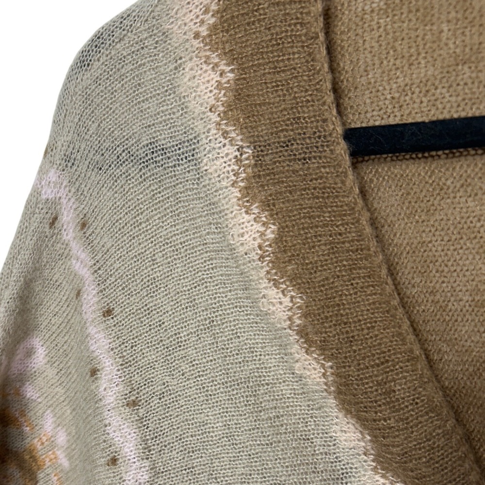 Anthropologie Wool Blend Open‎ Front Cardigan Sweater Tan Brown Pink XS S Boho - Picture 4 of 12